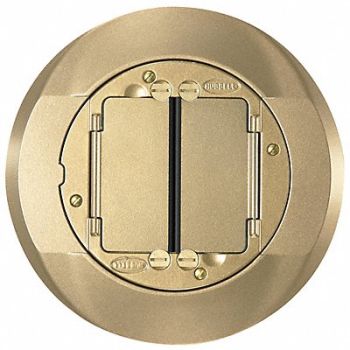 HUBBELL WIRING DEVICE-KELLEMS Floor Box Cover Carpet Flange Brass, 2DZL6
