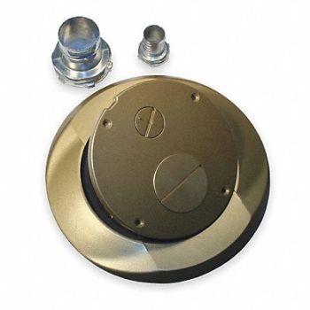 HUBBELL WIRING DEVICE-KELLEMS Floor Sub-Plate Furniture Feed Brass, 2DZN9