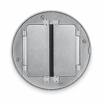 HUBBELL WIRING DEVICE-KELLEMS Floor Box Cover Tile Flange Aluminum, 2DZP2