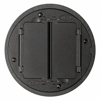 HUBBELL WIRING DEVICE-KELLEMS Floor Box Cover Tile Flange Black, 2DZP3