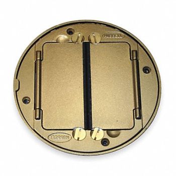 HUBBELL WIRING DEVICE-KELLEMS Floor Box Cover Tile Flange Brass, 2DZP4