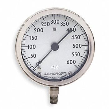 ASHCROFT Pressure Gauge 0 to 600 psi 4-1/2In, 2E019