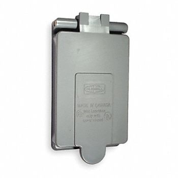 HUBBELL WIRING DEVICE-KELLEMS Weatherproof Cover Vertical Gray, 2EAU6