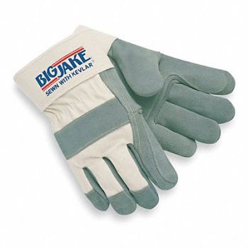 MCR SAFETY Leather Gloves Gray XL PR, 2ELF2