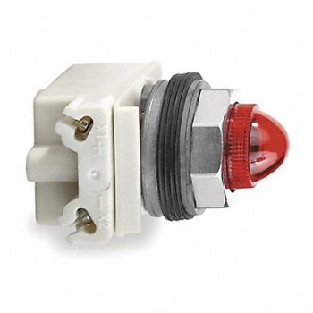 SCHNEIDER ELECTRIC H4506 Pilot Light Complete Red Incandescent, 2EM85