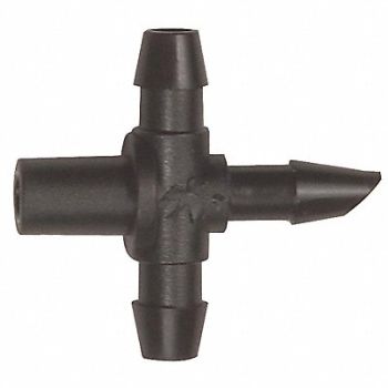 RAIN BIRD Tee 1/4 in Tubing Black Plastic PK10, 2EMC1