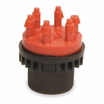 RAIN BIRD Six Outlet Emitter Red/Black Plastic, 2EME1