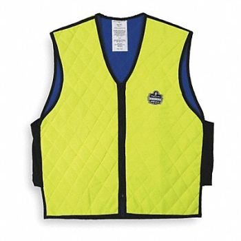 CHILL-ITS BY ERGODYNE D2429 Cooling Vest Hi-Visibility Lime 4 hr XL, 2EMK9