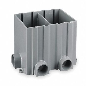 HUBBELL WIRING DEVICE-KELLEMS Floor Box PVC Rectangular 2-Gang, 2EMN3