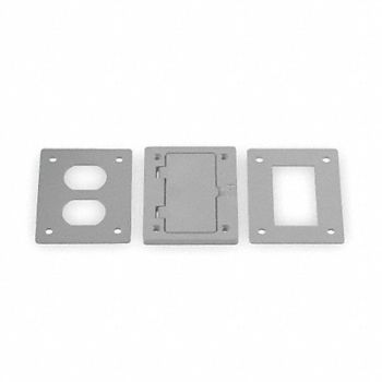 HUBBELL WIRING DEVICE-KELLEMS Floor Box Cover Rectangular Gray, 2EMN6