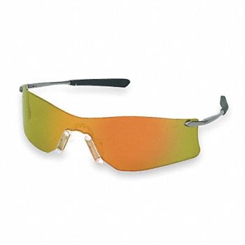 MCR SAFETY Safety Glasses Red/Fire Mirror, 2ETE7