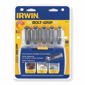 IRWIN HANSON Screw Extractor Set 5pc HCS Case, 2ETL9