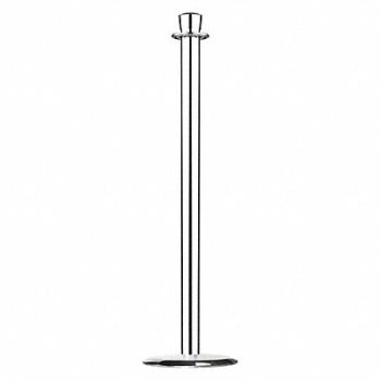 LAWRENCE METAL Urn Top Rope Post Polished Chrome, 2EUY7