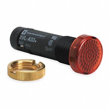 SCHNEIDER ELECTRIC Flush Indicator Light 24VDC Red, 2EW56