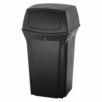 RUBBERMAID COMMERCIAL PRODUCTS D0235 Trash Can 35 gal Black Plastic, 2FTE4