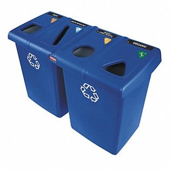 RUBBERMAID COMMERCIAL PRODUCTS Recycling Station Blue 92 gal., 2FTH9