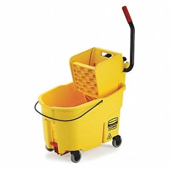 RUBBERMAID COMMERCIAL PRODUCTS Mop Bucket and Wringer Yellow 11 gal, 2FTK7