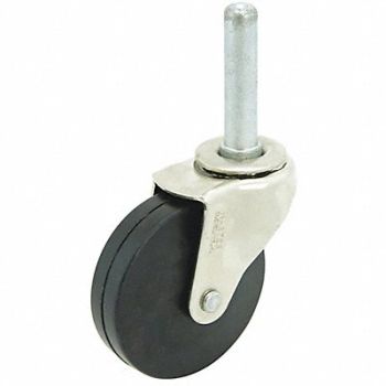 GRAINGER APPROVED Swivel Stem Caster Rubber 2-1/2 in 75 lb, 2G005