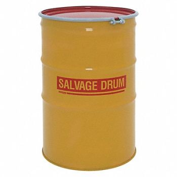 GRAINGER APPROVED Salvage Drum Black and Yellow 16ga 1.5mm, 2GTX8