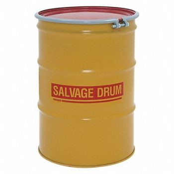 GRAINGER APPROVED Salvage Drum Yellow 18ga 1.2mm, 2GTY3