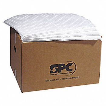 BRADY SPC ABSORBENTS Absorb Pad Oil-Based Liquids White PK100, 2GU46