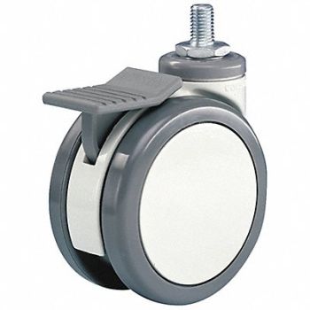 GRAINGER APPROVED Twin-Wheel Threaded Stem Caster 4, 2GU87