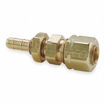 PARKER Bulkhead Union 0.250 In Brass, 2GUK1
