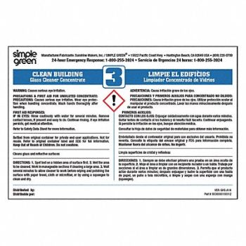 SIMPLE GREEN Secondary Bottle Label Paper PK10, 2GVP4