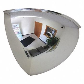 GRAINGER APPROVED Qtr Dome Mirror 18In. Scratch Res Acryl, 2GVU9