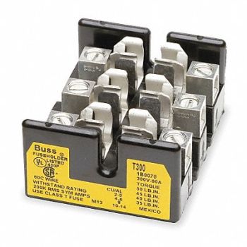 BUSSMANN Fuse Block 0 to 30A T 3 Pole, 2GWA6