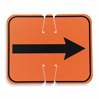 GRAINGER APPROVED Traffic Cone Sign Orange/Black Rev Arrow, 2GWJ8
