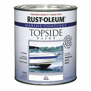 RUST-OLEUM Topside Paint 1 qt White Alkyd, 2GXC5