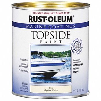 RUST-OLEUM Topside Paint 1 qt Oyster White Alkyd, 2GXC7
