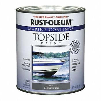 RUST-OLEUM Topside Paint 1 qt Battleship Gray Alkyd, 2GXD2