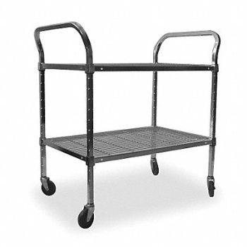 GRAINGER APPROVED Wire Cart 2 Shelf 48x24x39 Zinc, 2HDF8