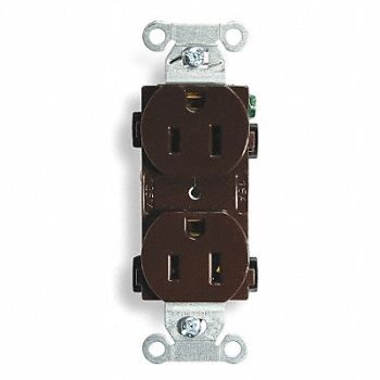 HUBBELL Receptacle Duplex 15A 5-15R 125V Brown, 2HDW8