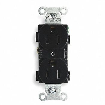 HUBBELL Receptacle Duplex 15A 5-15R 125V Black, 2HDW9