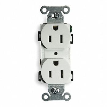 HUBBELL Receptacle Duplex 15A 5-15R 125V White, 2HDX3