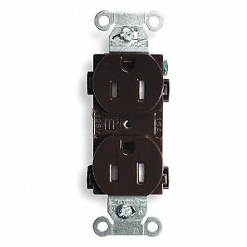 HUBBELL Receptacle Duplex 15A 5-15R 125V Brown, 2HDX9