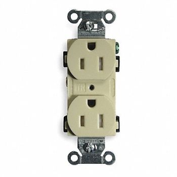 HUBBELL Receptacle Duplex 15A 5-15R 125V Ivory, 2HDY3