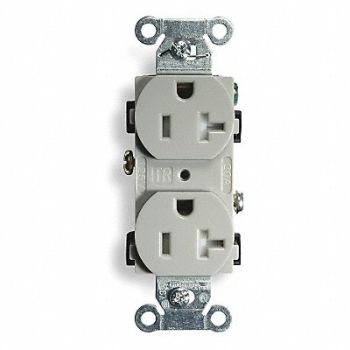 HUBBELL Receptacle Duplex 20A 5-20R 125V Gray, 2HDY7