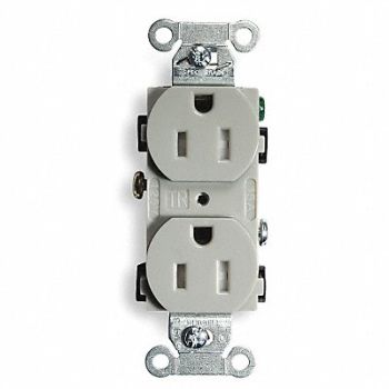 HUBBELL Receptacle Duplex 15A 5-15R 125V Gray, 2HDZ3