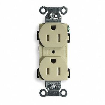 HUBBELL Receptacle Duplex 15A 5-15R 125V Ivory, 2HDZ4