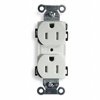 HUBBELL Receptacle Duplex 15A 5-15R 125V White, 2HDZ5