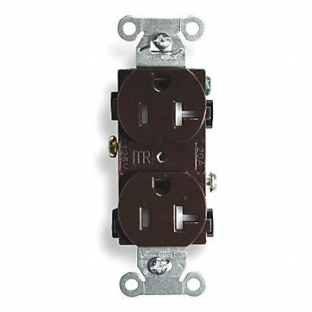 HUBBELL Receptacle Duplex 20A 5-20R 125V Brown, 2HDZ6