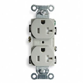 HUBBELL Receptacle Duplex 20A 5-20R 125V Gray, 2HDZ8