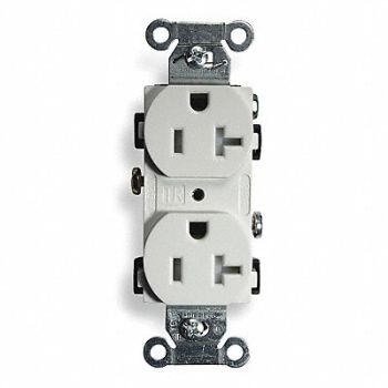 HUBBELL Receptacle Duplex 20A 5-20R 125V White, 2HEA1