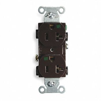 HUBBELL Receptacle Duplex 20A 5-20R 125V Brown, 2HEA7
