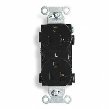HUBBELL Receptacle Duplex 20A 5-20R 125V Black, 2HEA8