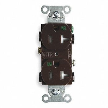 HUBBELL Receptacle Duplex 20A 5-20R 125V Brown, 2HEC8